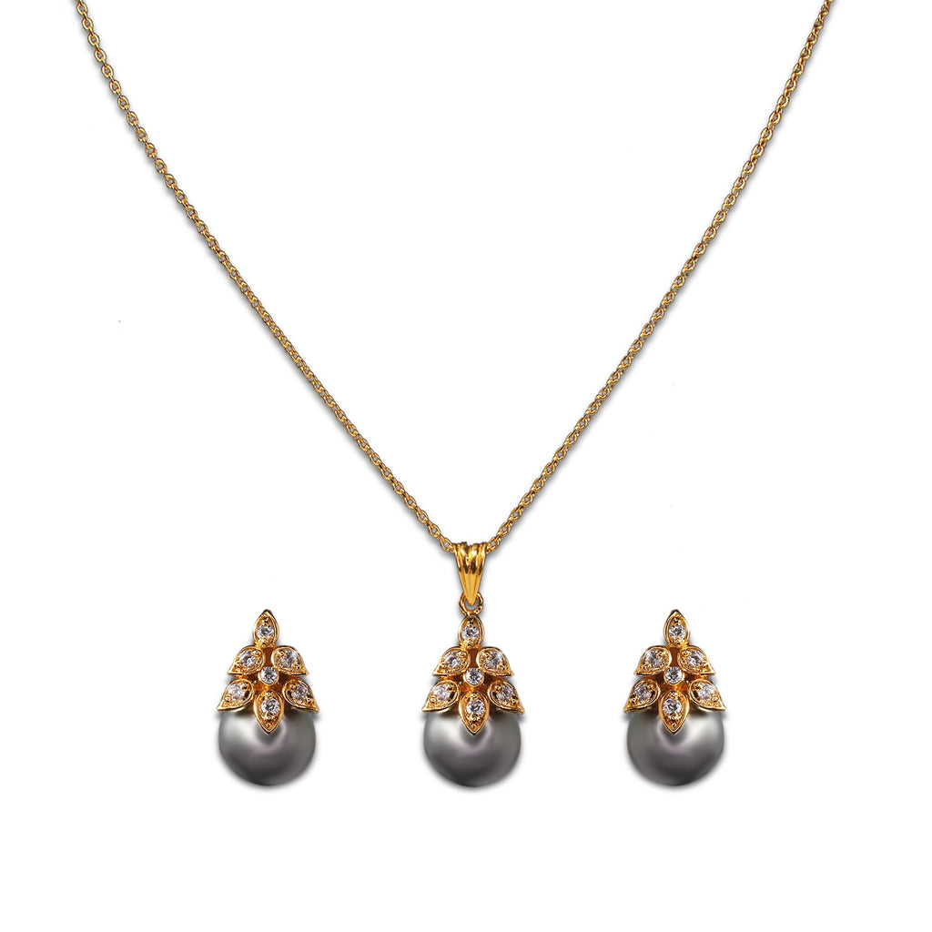 Custom Dripping Grey Pearls