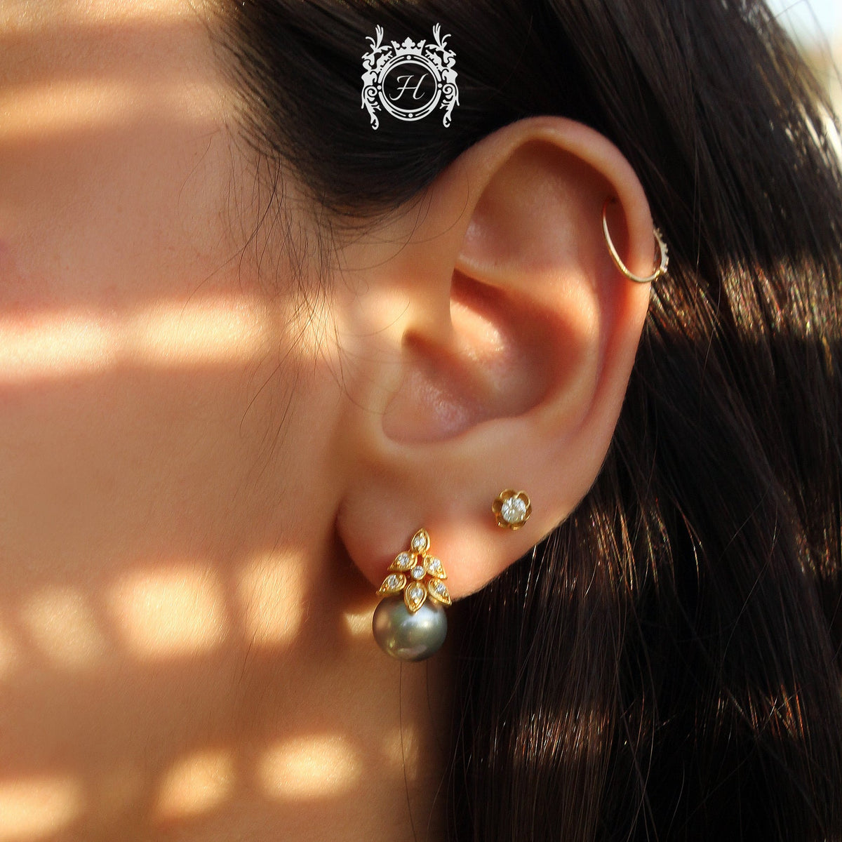 Custom Dripping Grey Pearls